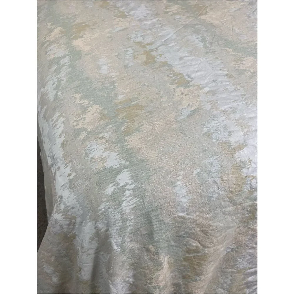 Frontgate King Duvet Jaquard in a silvery white , light peach , pale green